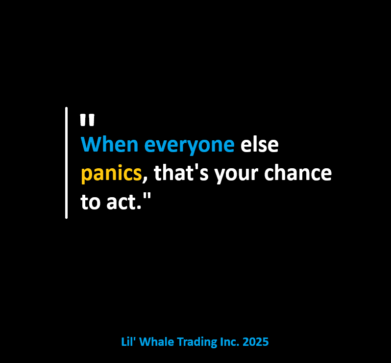 lilwhaletrading's tweet image. When everyone else panics, that's your chance to act.

Whenever the markets drop, there are always two types of people: those who pull their money out because they're scared, and those who see an opportunity. History has shown us time and again that the biggest wins come from…