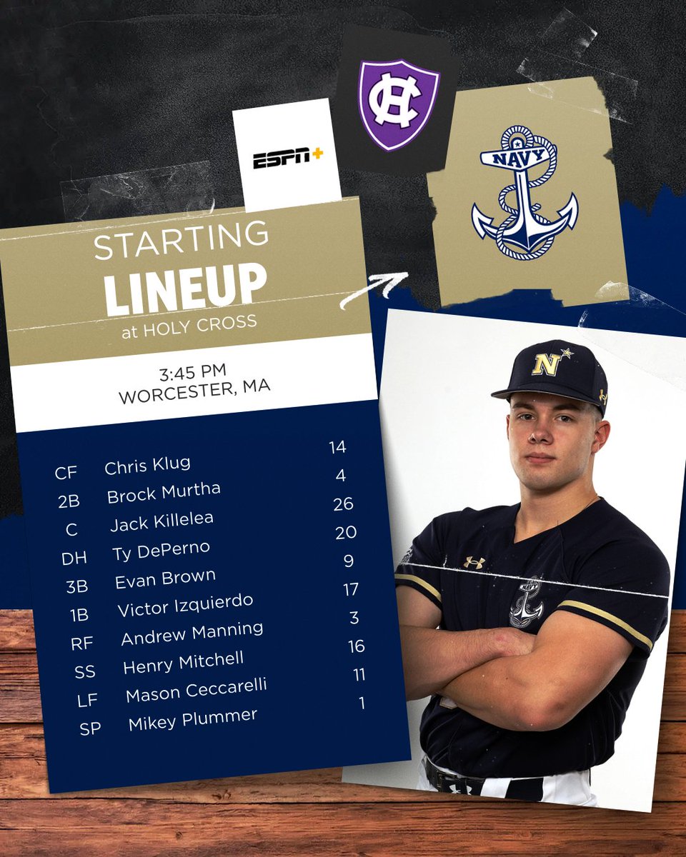 Game 2 Lineup

💻 tinyurl.com/2xj9hodd
📊 tinyurl.com/4e345ck9

#GoNavy | <a href="/PatriotLeagueHQ/">𝗣𝗮𝘁𝗿𝗶𝗼𝘁 𝗟𝗲𝗮𝗴𝘂𝗲 𝗛𝗤</a> | <a href="/ESPNPlus/">ESPN+</a>