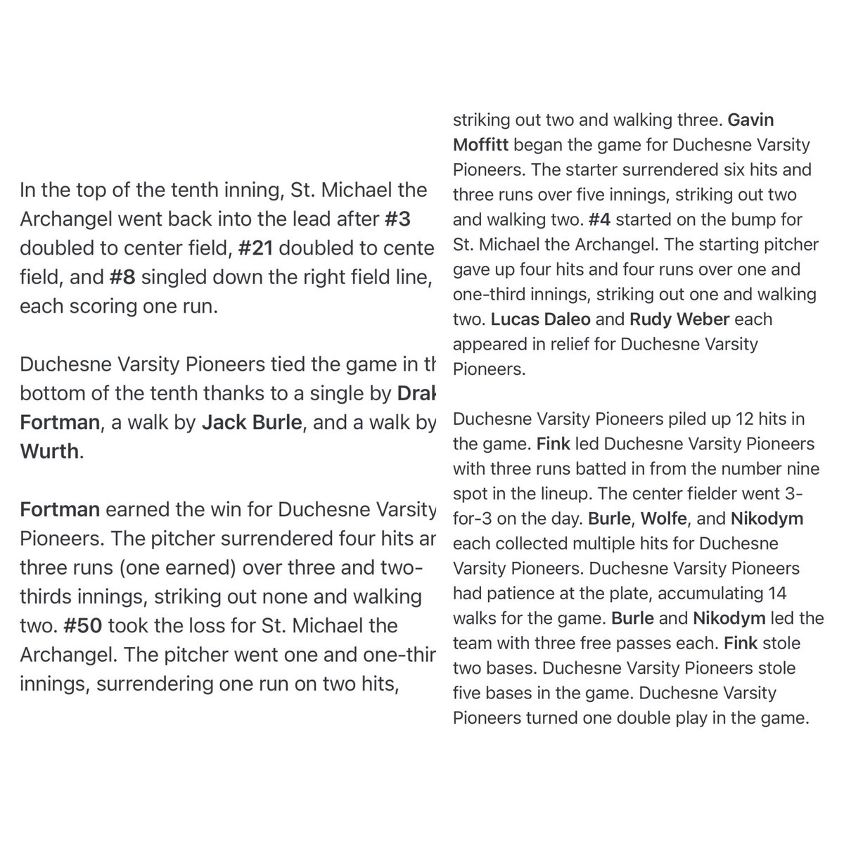 Duchesne Baseball tweet media