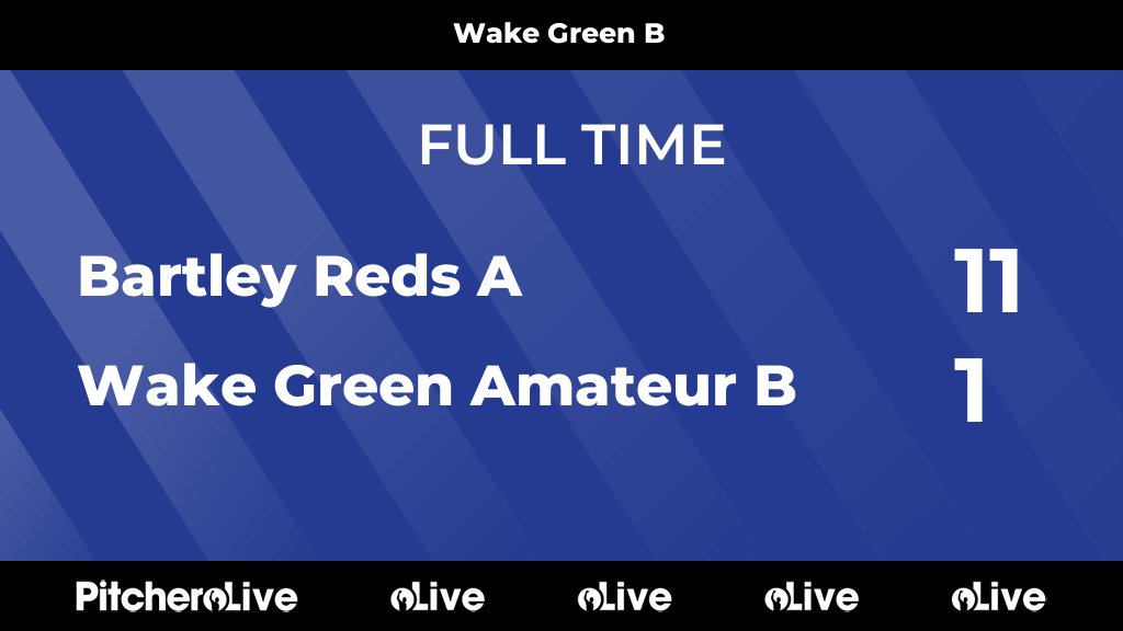 FULL TIME: Bartley Reds A 11 - 1 Wake Green Amateur B
A bad, bad day for the B's against top of the league Bartley Reds.  We pick ourselves up and we'll go again
Up the Wakes!
#wakegreenafc #birminghamafa #intelligentshading #ceilingandpartitionsltd
wakegreenafc.net/teams/221354/m…