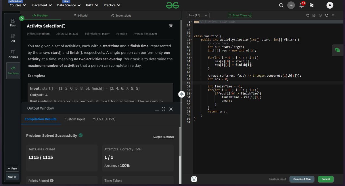 adityakumar_akk's tweet photo. Day 122 of GfG 160 - 160 Days of Problem Solving. #gfg160 #geekstreak2025 #geeksforgeeks #connect #DSA #letsconnect #100daysofcoding #CodingJourney https://t.co/bYI6RZDItL