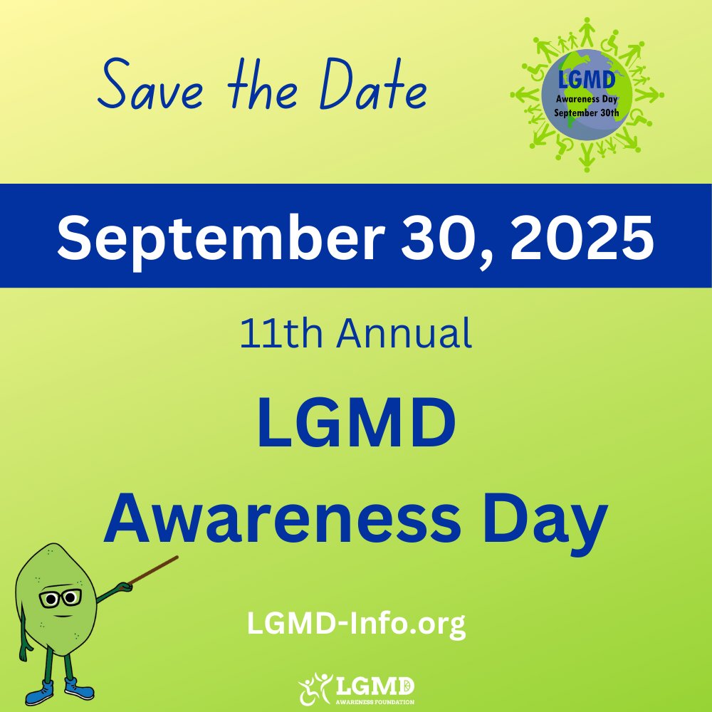 💚 Mark your calendar. Only 6 months until LGMD Awareness Day! 💚

Get ready to join us in shining a light on limb-girdle muscular dystrophy (LGMD).
➡Learn more lgmd-info.org

#lgmdawareness
#togetherwearestronger
#LimeGreen4LGMD