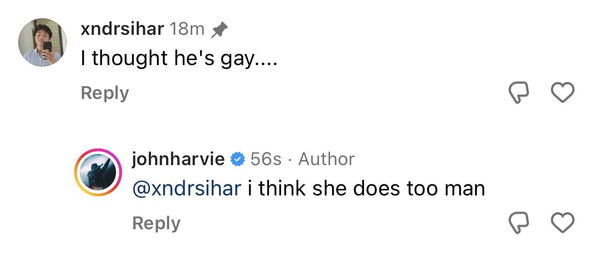 johnharvie_'s tweet photo. tough day for gay men who listen to my music https://t.co/Nz3qc9hmGQ