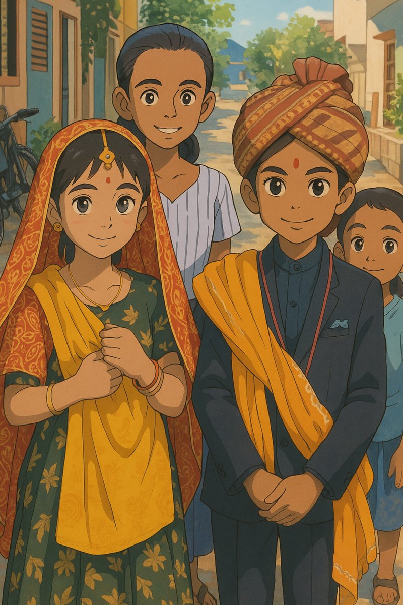 KhandwaMp12's tweet photo. निमाड़ कि गणगौर through a Ghibli lens 🧿🙏

#nimad #निमाड़किगणगौर #गणगौरमाता https://t.co/KmoCd9YctW