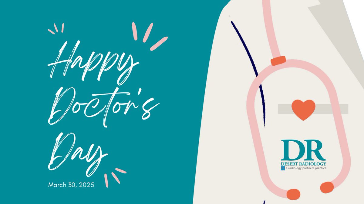 Today, we honor the incredible radiologists at Desert Radiology and all the dedicated physicians in our community who work tirelessly to provide exceptional care. Thank you for your commitment to keeping our community healthy. 💙👏

#DoctorsDay #DesertRadiology