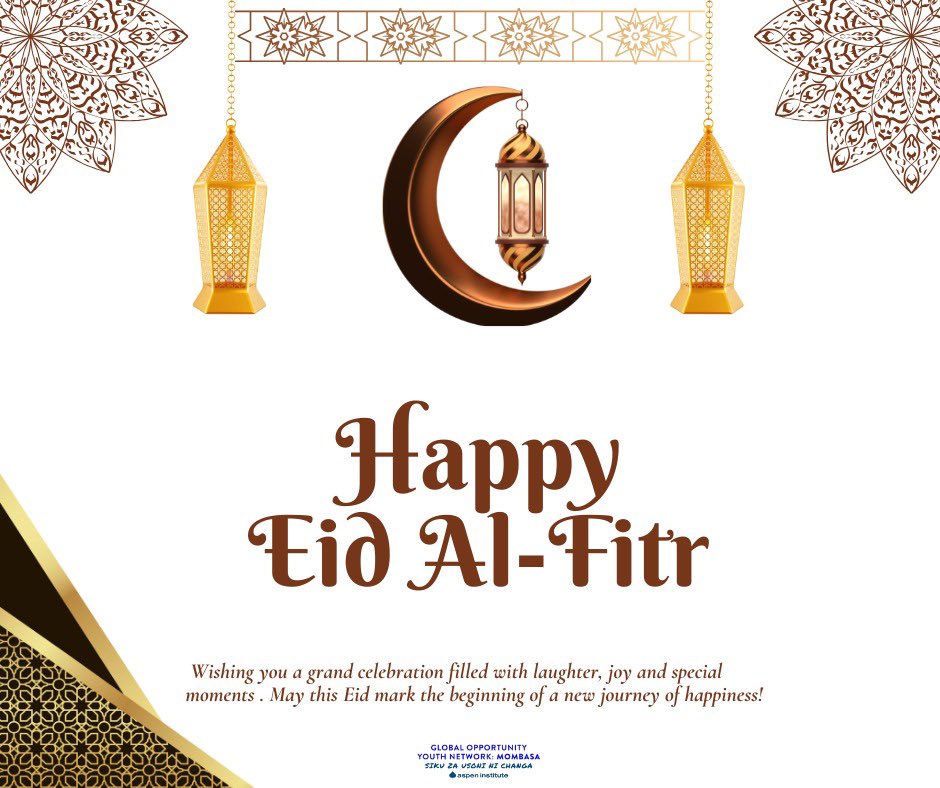 Wishing you a joyous and blessed Eid from Global Opportunity Youth Network Mombasa! May this celebration mark new beginnings filled with love and prosperity. #EidMubarak #GOYNMombasa