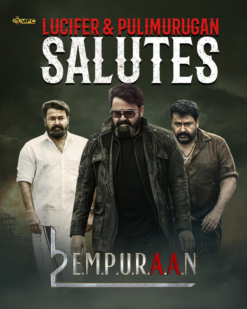unnirajendran_'s tweet image. #Lucifer &amp;amp; #Pulimurugan salutes #Empuraan 🤩🤩

Biggest Grosser For @Mohanlal 👑 

#L2E