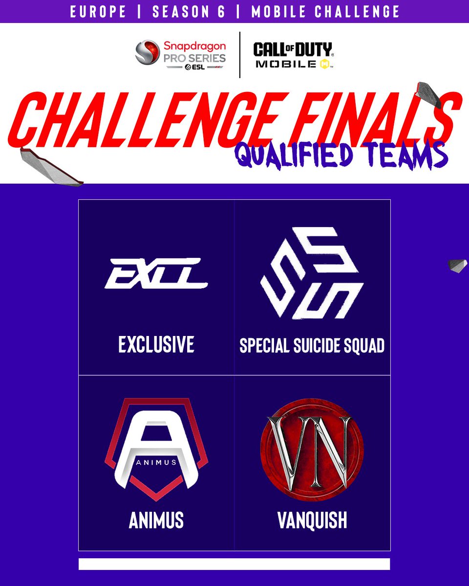 ESL COD: Mobile (@eslcodm) on Twitter photo EUROPE'S FINAL FOUR
See you at the <a href="/Snapdragon/">Snapdragon</a> Mobile Challenge Finals on April 5-6 (or for LATAM games today at 19:30 BRT)
#SnapdragonProSeries #CODMEsports #CODMobile EUROPE'S FINAL FOUR
See you at the <a href="/Snapdragon/">Snapdragon</a> Mobile Challenge Finals on April 5-6 (or for LATAM games today at 19:30 BRT)
#SnapdragonProSeries #CODMEsports #CODMobile