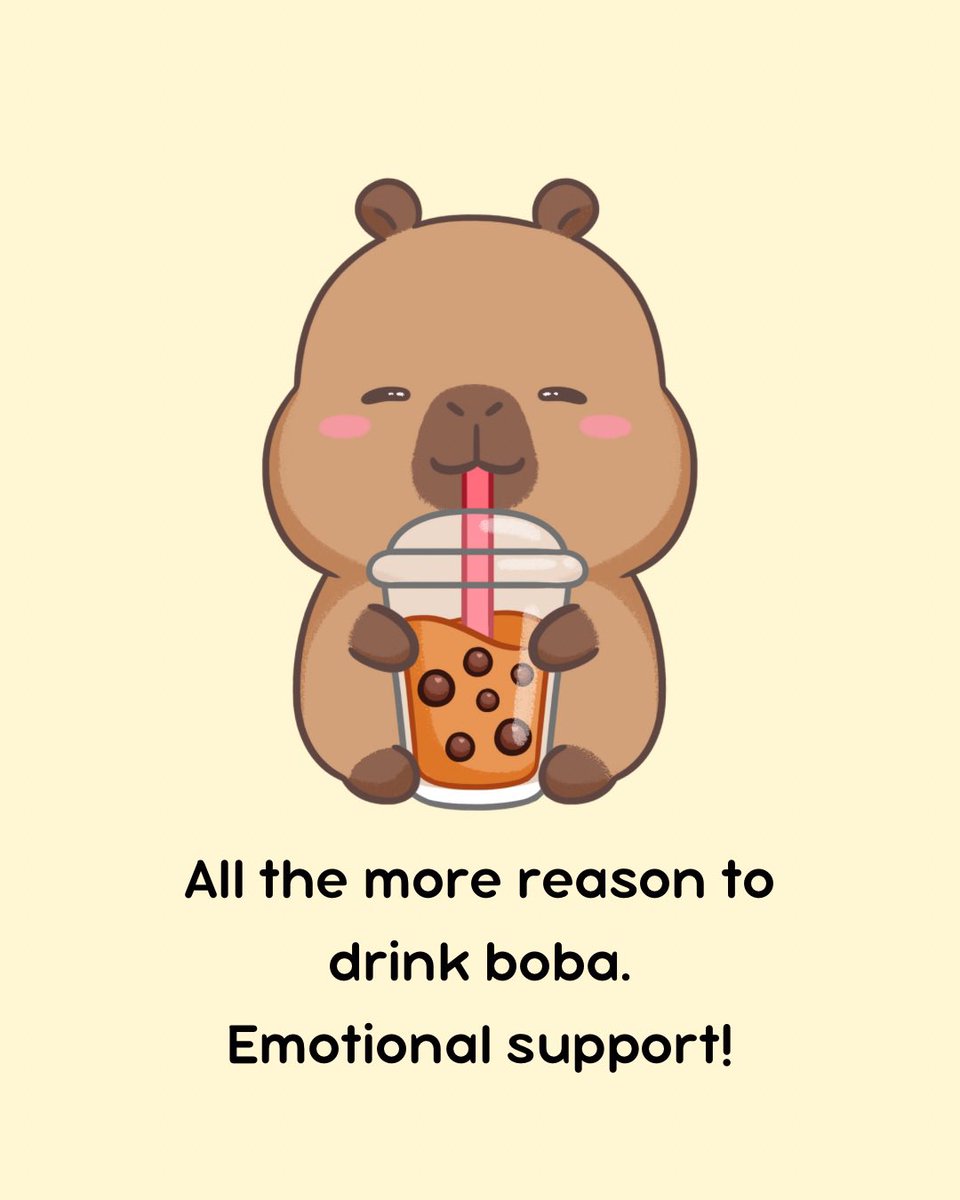 CapyFun's tweet image. Capy’s boba philosophy 🧋😄 #capybara #animals #capyfun #anime #viral #kawaii #cute #helenhwu #comic #ComicArt #boba