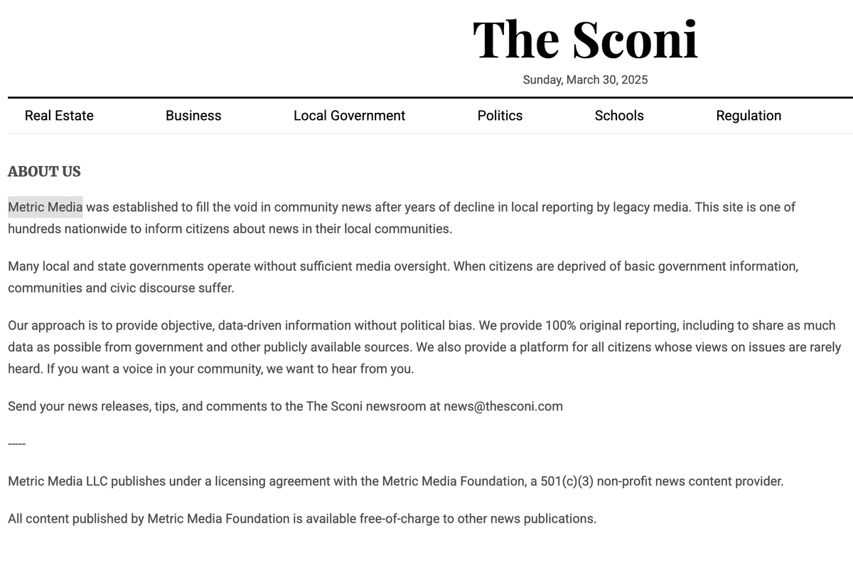 jnorcr's tweet image. So, when #MomsforLiberty&apos;s Scarlett Johnson posts a &quot;news&quot; story that features her anti-LGBTQ activism, she is careful not to draw attention to the fact it is generated by Metric Media&apos;s #pinkslime &quot;outlet&quot;, The Sconi. 
---
#Wisconsin #FakeNews #RightWingWatch