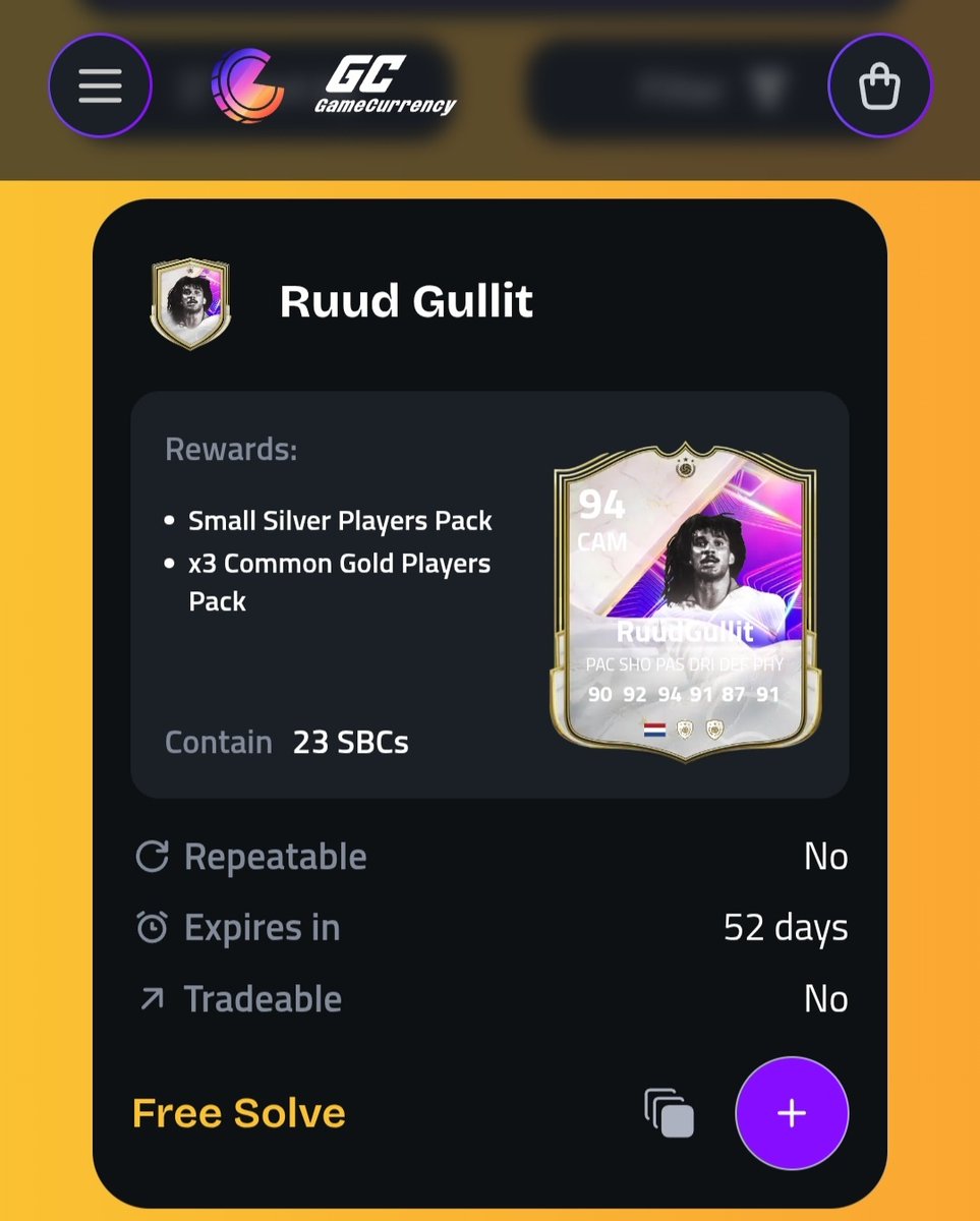 Gamecurrencynet's tweet photo. 🚨 TOO CHEAP ⁉️
Gullit solution price👇🏻
5M down to 3.6M 🤯
If you can, you must ✅
If you can't let me do it (check second image 🤫)
SBC solution 👇🏻
https://t.co/1P4RdL4Gx2
