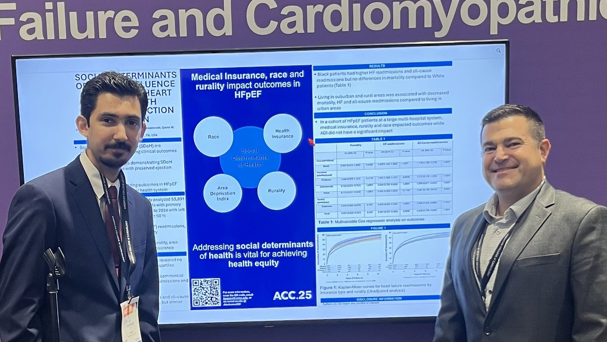 Gavin Hickey (@gavhick) on Twitter photo In HFpEF patients Social Determinants of Health play an important role in outcomes. Insurance type plays a huge role. 53K patients- No difference in mortality by ADI or race. Great work Abu Hurera! <a href="/JennaSkowronski/">Jenna Skowronski</a>
<a href="/HviUpmc/">UPMC Heart and Vascular Institute</a> <a href="/PittCardiology/">Pitt Cardiology</a> <a href="/PittDeptofMed/">PittDeptofMed</a> In HFpEF patients Social Determinants of Health play an important role in outcomes. Insurance type plays a huge role. 53K patients- No difference in mortality by ADI or race. Great work Abu Hurera! <a href="/JennaSkowronski/">Jenna Skowronski</a>
<a href="/HviUpmc/">UPMC Heart and Vascular Institute</a> <a href="/PittCardiology/">Pitt Cardiology</a> <a href="/PittDeptofMed/">PittDeptofMed</a>