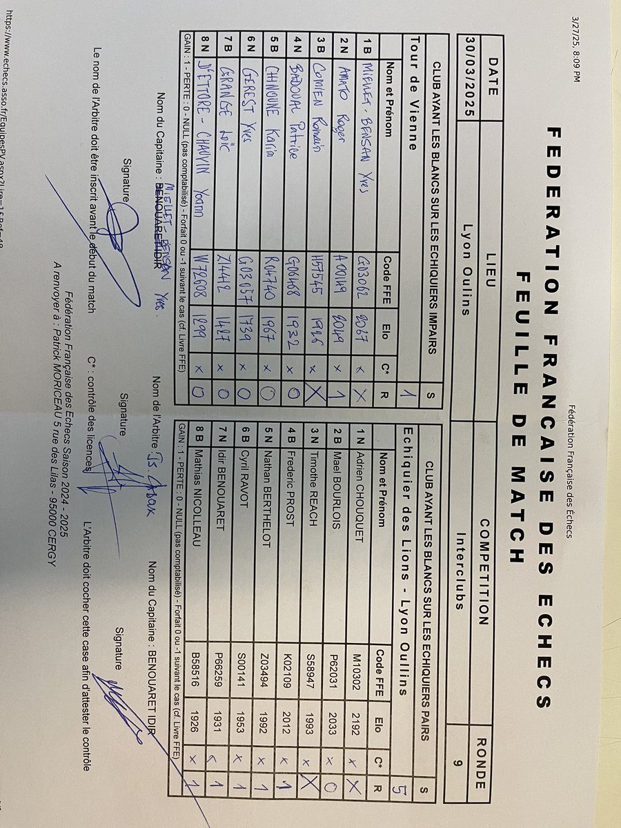 Victoire d’EDL1 en N3-adultes. L’équipe l’emporte sur la Tour de Vienne sur le score de 5-1. 
Bravo à toute l’équipe qui finit 1ère de son groupe et est promue en Nationale 2 !!!🥂🎉