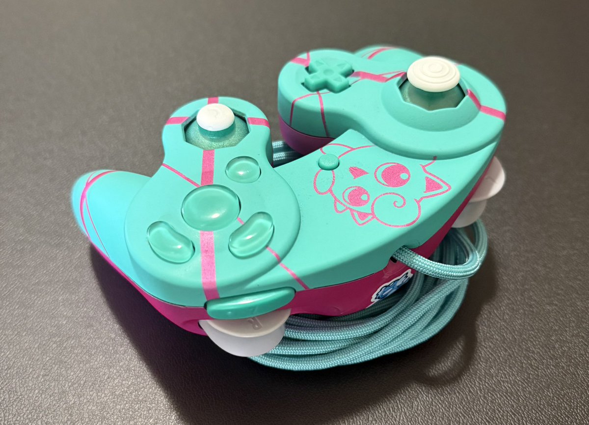 Jigglypuff! 
Customer provided the shell.
Equipped her with a matching paracorded cable and some hot bald buttons and sticks from <a href="/DaFunkGaming/">DaFunkGaming</a>!