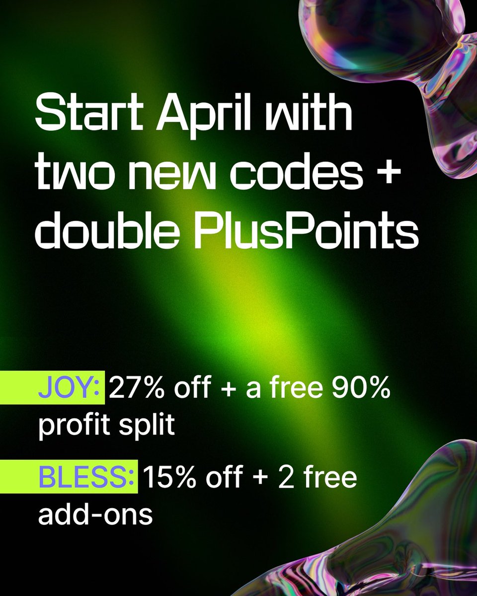 InstantFunding_'s tweet image. Spring is the season of renewal—whether it’s in nature, mindset, or markets. To match this season of growth, we're launching two fresh offers to energize your trading journey—both packed with extra value:

💫 Code JOY brings 27% off + 90% profit split add-on. Simple, powerful,…