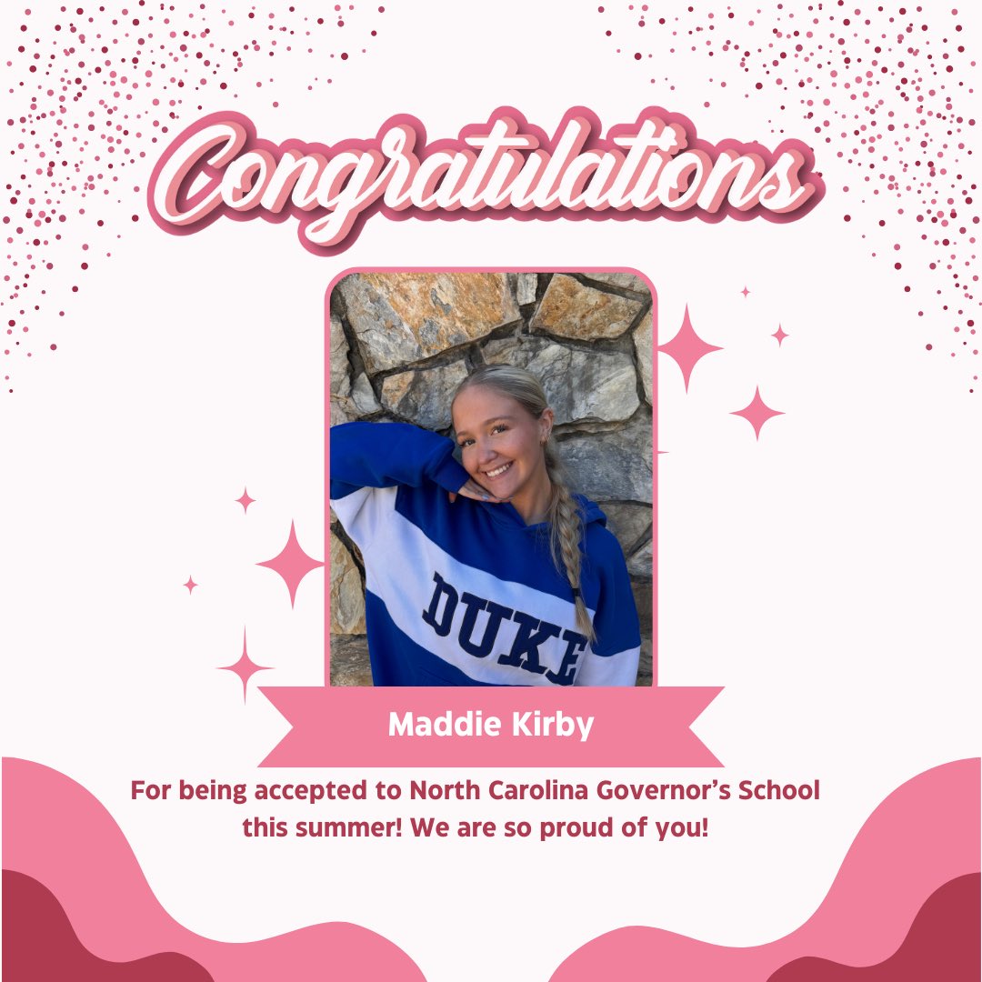 Congratulations to Maddie Kirby for being selected to attend NC Governor’s School! We are so proud to have you represent South Caldwell High School and Caldwell County Schools this summer!
