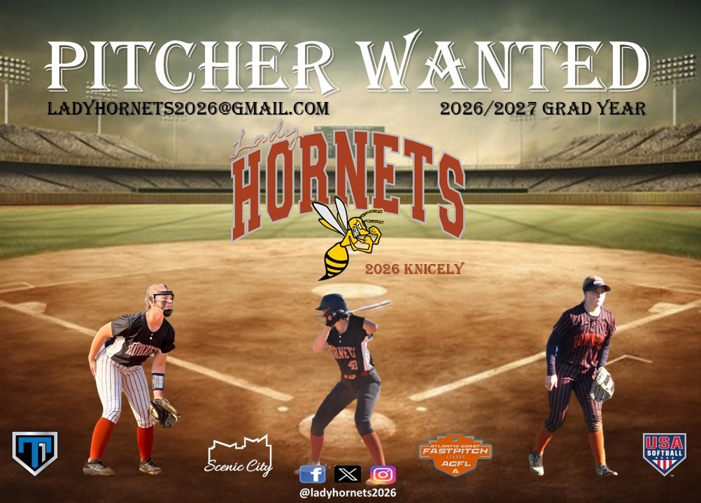 📢PITCHER WANTED 📢

Our <a href="/ladyhornets2026/">Lady Hornets 2026</a> are looking to add a Pitcher to our Summer Roster. Message us directly if you know anyone that is looking for an opportunity!