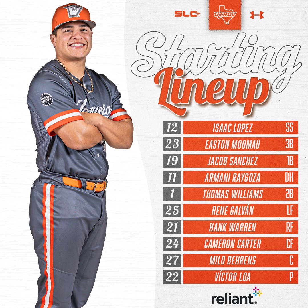 UTRGVBaseball's tweet photo. Once more: time to #BeatCorpus

💻 https://t.co/g2fBcmeCX3
📊 https://t.co/d9t3F3M4P2

#RallyTheValley #UTRGV #EarnedEveryDay https://t.co/61mlIWnNp5