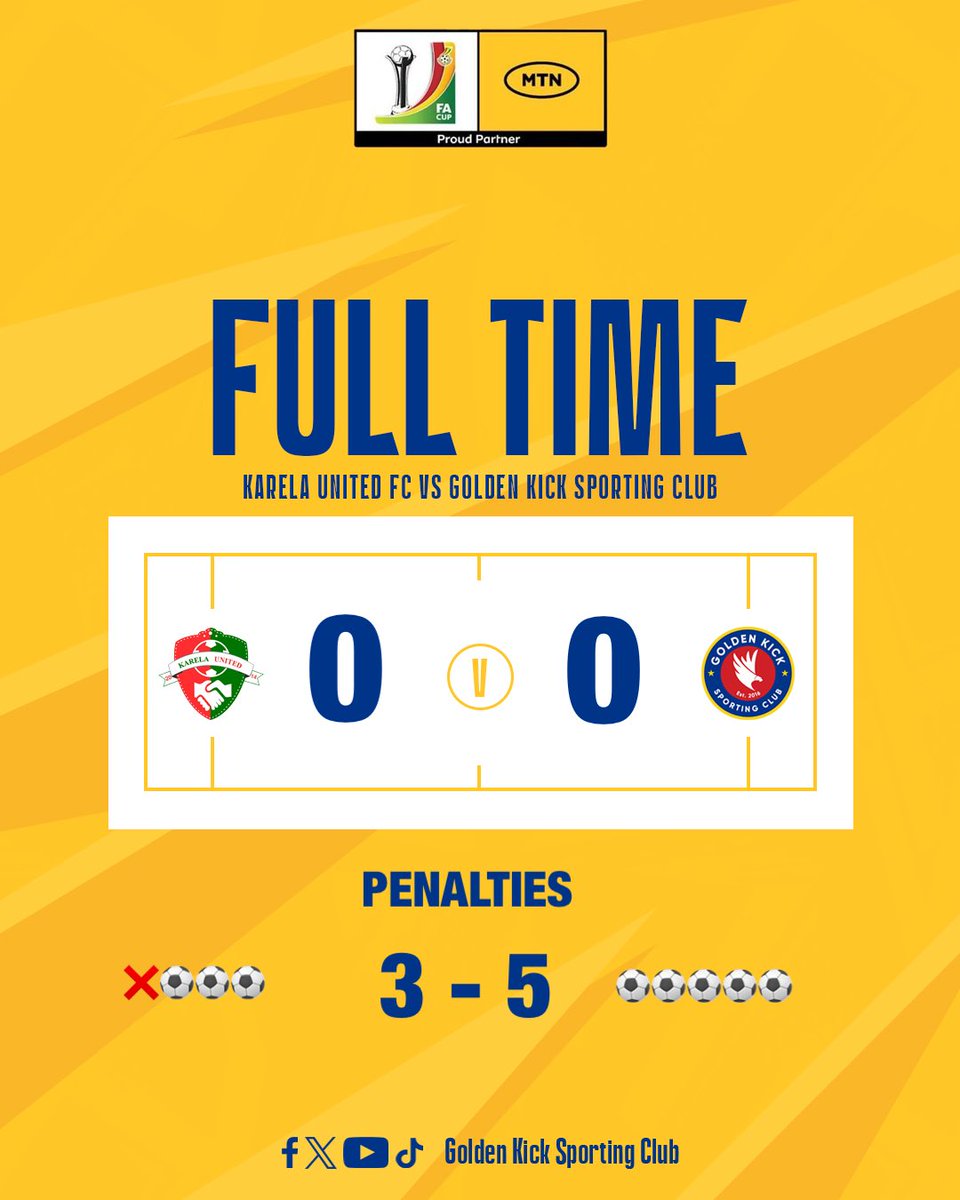 Full time (Penalties)
Karela United FC 0 (3 - 5) 0 GKSC