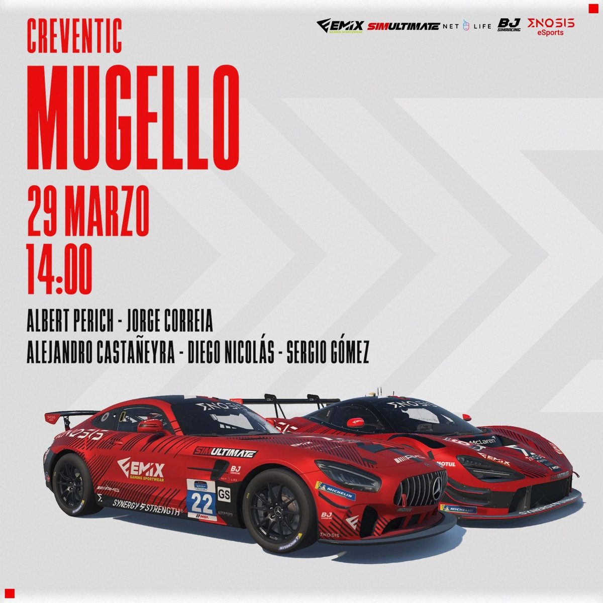 Enosis eSports (@e_enosis) on Twitter photo 🏁 Enhorabuena a los compañeros que han conseguido una más que merecida victoria en la Creventic Endurance Series a lomos del:
🚗 McLaren 720 GT3 EVO
🥇 Alejandro Castañeyra <a href="/alejofsz/">alejofsz</a>
🥇 Diego Nicolás <a href="/diego_cepe/">DIEGO NICOLAS</a>
🥇 Sergio Gómez <a href="/SergioGom96/">Sergio Gomez</a>
#iRacing #Simracing 🏁 Enhorabuena a los compañeros que han conseguido una más que merecida victoria en la Creventic Endurance Series a lomos del:
🚗 McLaren 720 GT3 EVO
🥇 Alejandro Castañeyra <a href="/alejofsz/">alejofsz</a>
🥇 Diego Nicolás <a href="/diego_cepe/">DIEGO NICOLAS</a>
🥇 Sergio Gómez <a href="/SergioGom96/">Sergio Gomez</a>
#iRacing #Simracing