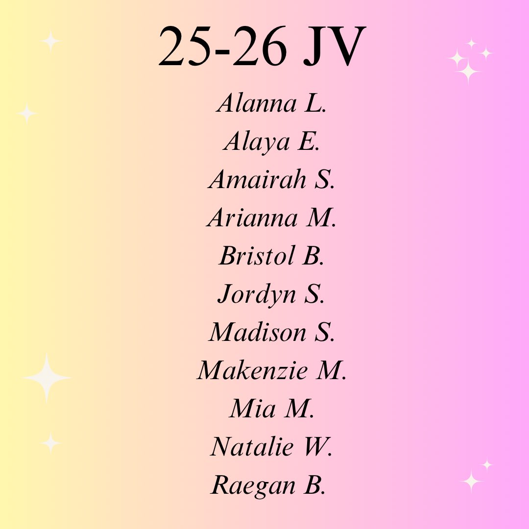 Congratulations to our 2025-2026 cheer team! We cannot wait for the wonderful season to come 💜💛