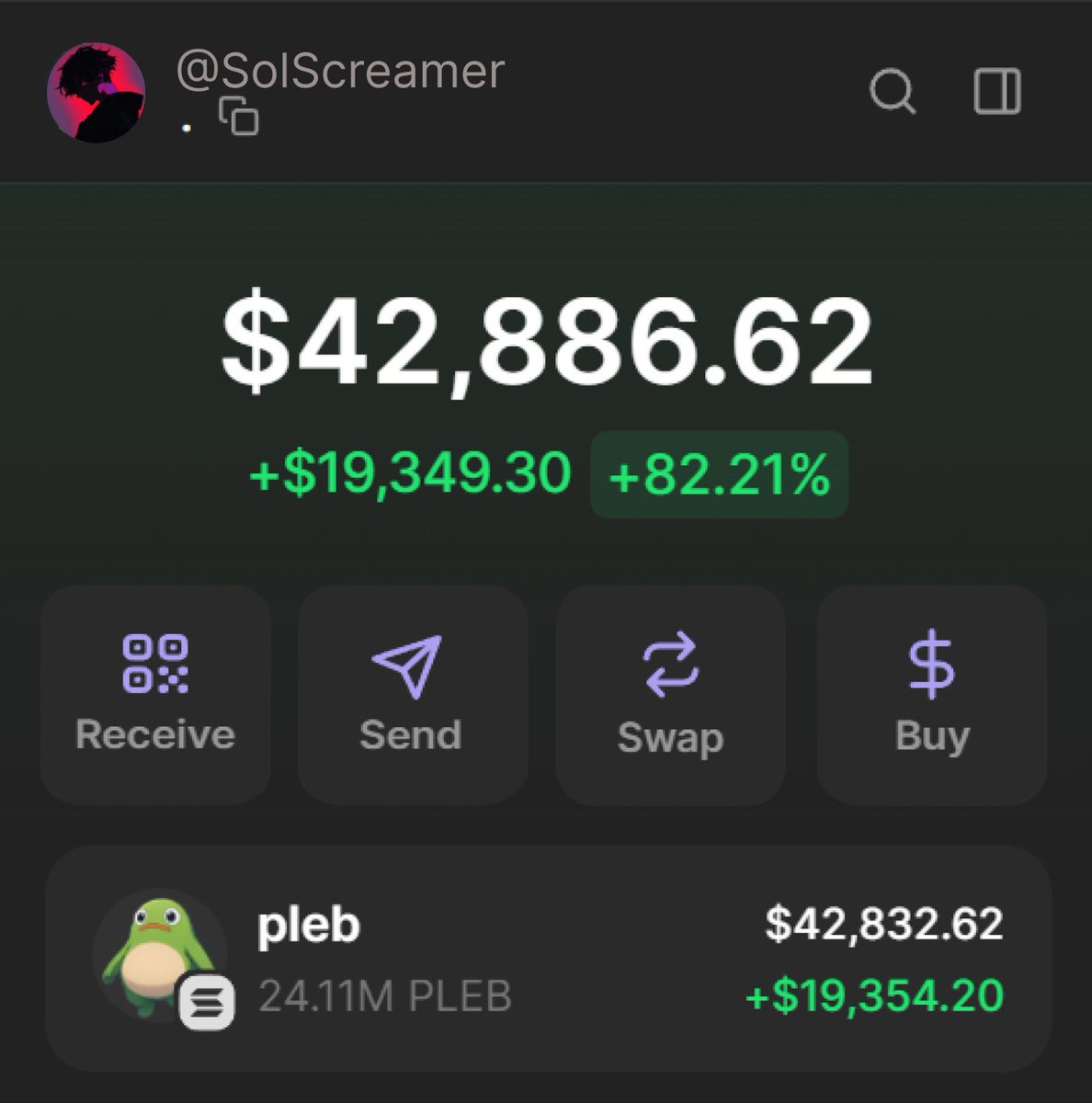 SolScreamer's tweet image. $PLEB Community - take profit or burn the tokens?
You decide.
- 40 followers
- 50 reposts
- 100 likes
And I’ll burn 20% of my $PLEB bag right here.