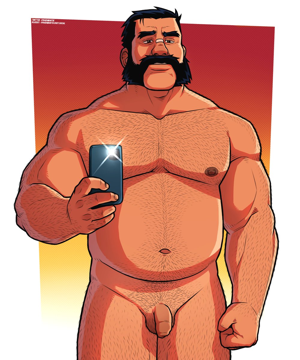 Slight redesign of my wrestler OC, Ángel! He thinks he could be bigger, but he's perfect the way he is 😳

Sorry for the slow posting schedule! Been busy with life, but I'm working on it 😅

#bara #bear #gay #daddy #art #nsfw