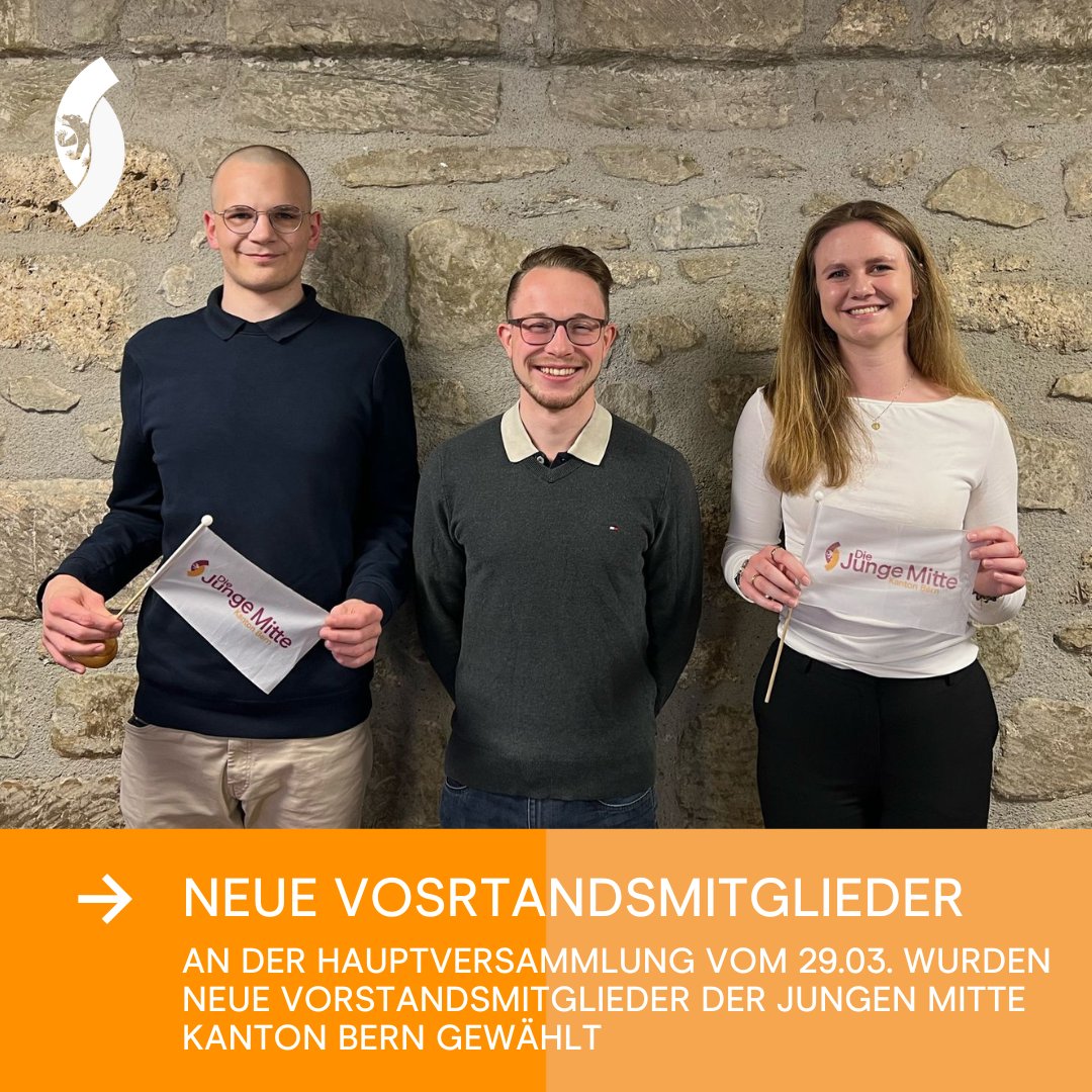 An unserer HV gestern in Bern haben haben wir 3 neue Vorstandsmitglieder gewählt (v.l.n.r) Gregor Lüthi, Jan Büchler und Svenja Wullschleger. Wir freuen uns auf eine Spannende Zeit! #DieJungeMitteBE