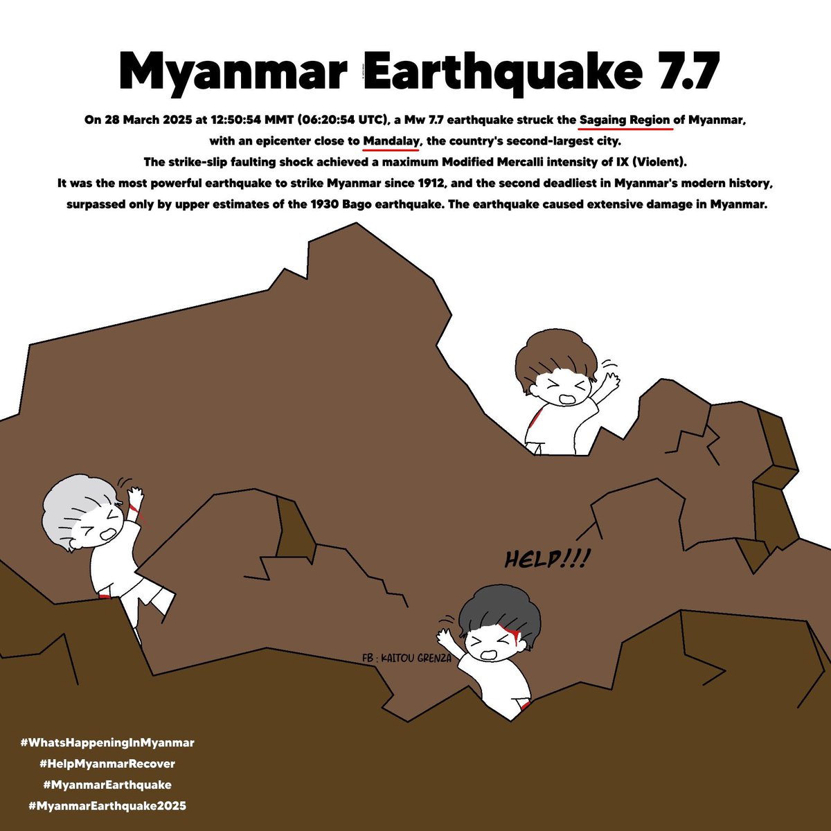 zoe_dev_'s tweet photo. 🇲🇲MYANMAR NEEDS URGENT HELP ‼️

#WhatsHappeningInMyanmar
#Sagaing #HelpMyanmarRecover #MyanmarEarthquake https://t.co/xxTc4rJt4d