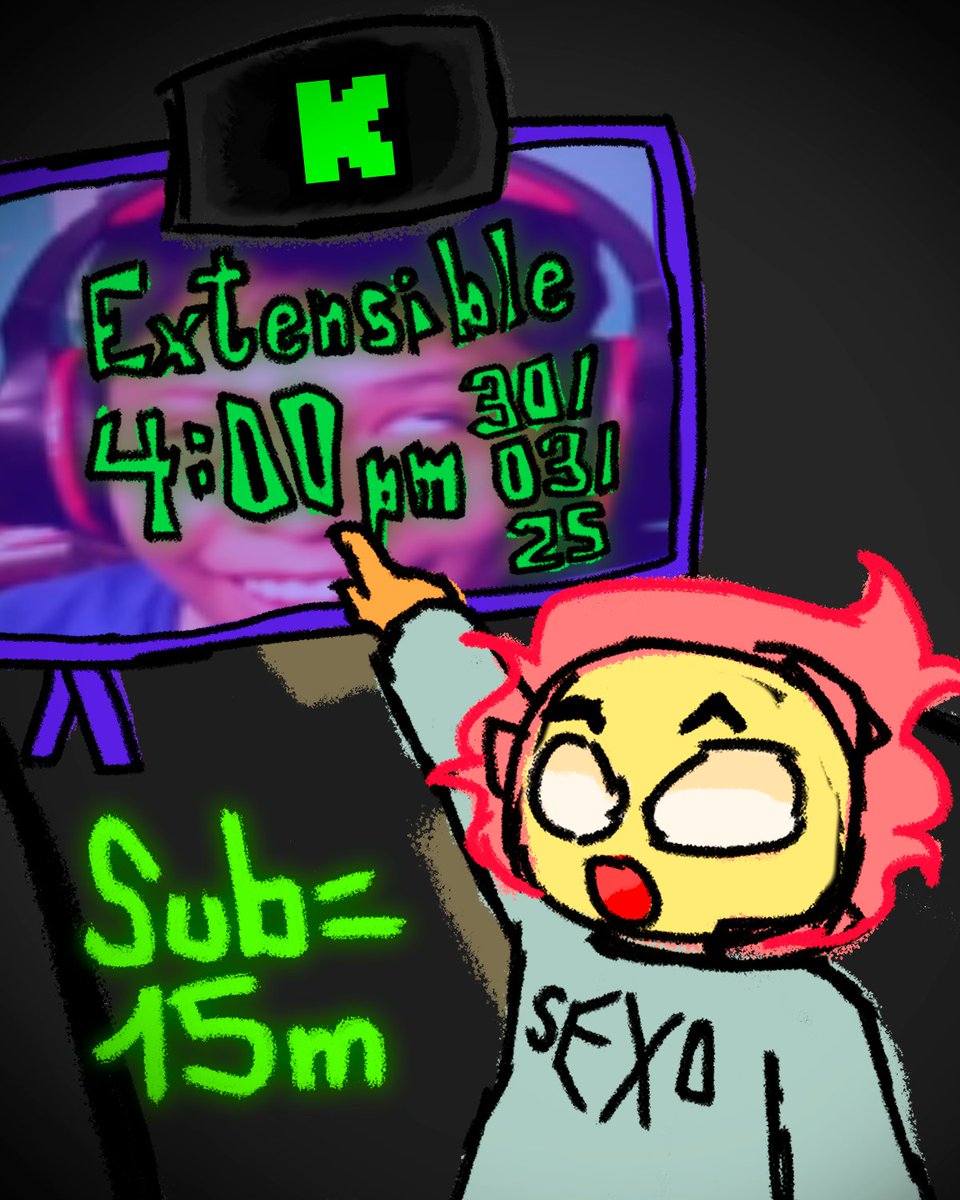 CHICOS HOY SERA MI PRIMER EXTENSIBLE :VVVVV (aprovechanedo que tengo días libres en mi chamba :,v)
Hoy 30/03/25 a las 4:00pm (Perú) en Kick:
kick.com/firecornmsm
Espero se pasen pa estar el tiempo que dure el directo asjdjsa