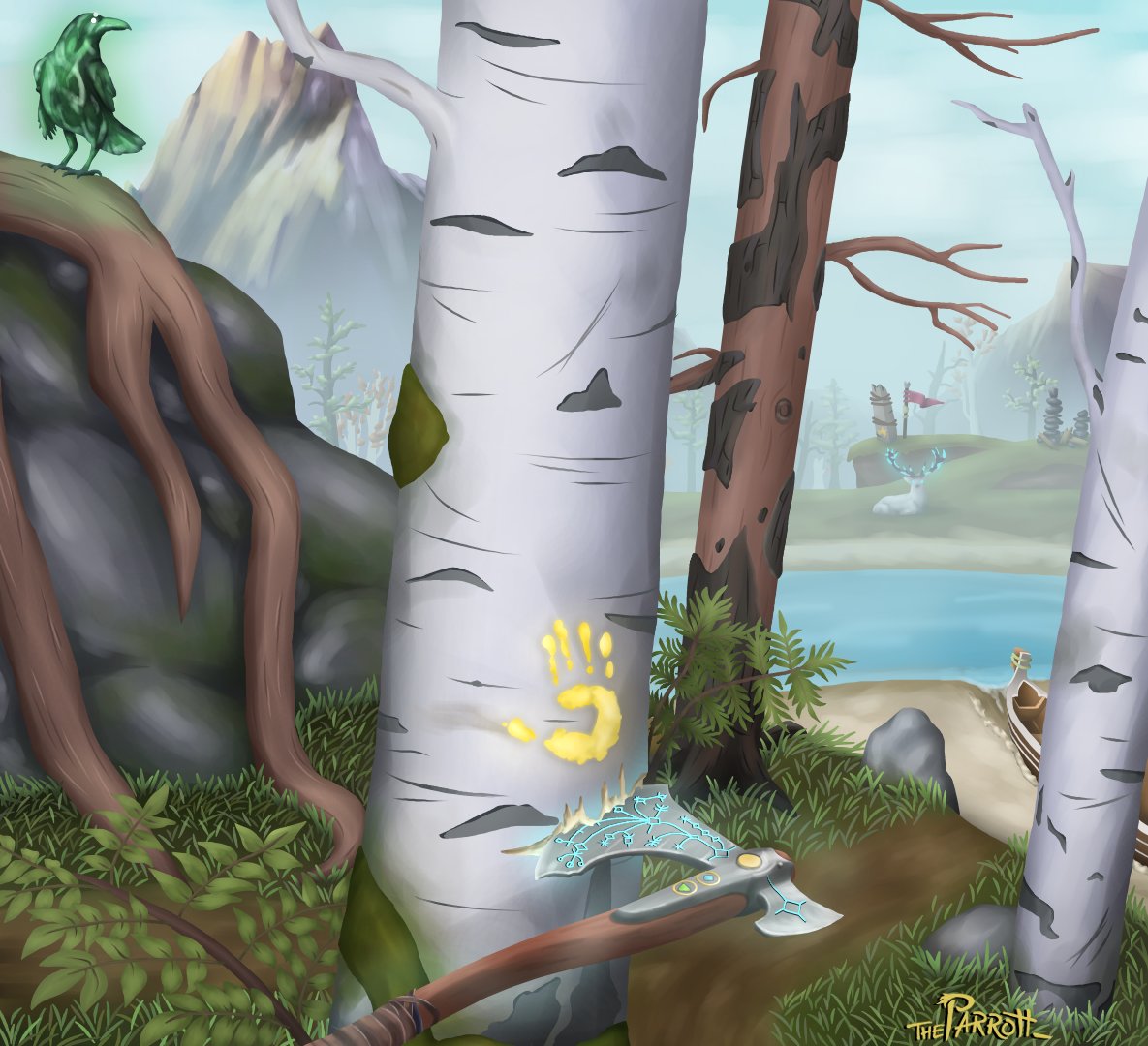 I abandoned this piece about 3 years ago because this new style was tough as Hel. But I finally mustered up the courage to finish it! Perfect timing though, since it was God of War's 20th anniversary just a couple days ago! Hope you guys like it! #GodOfWar <a href="/SonySantaMonica/">Santa Monica Studio – God of War Ragnarök</a>