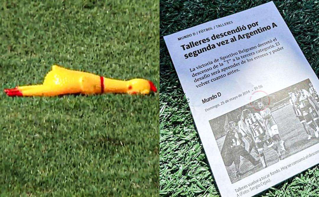 🇦🇷 La gente de Belgrano tiro gallinas y papeles recordando los descensos de Talleres al Federal A.