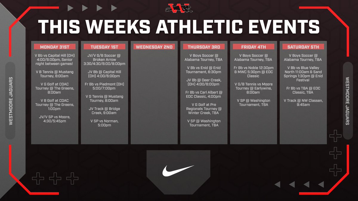 Check out this weeks events! Go Jags!