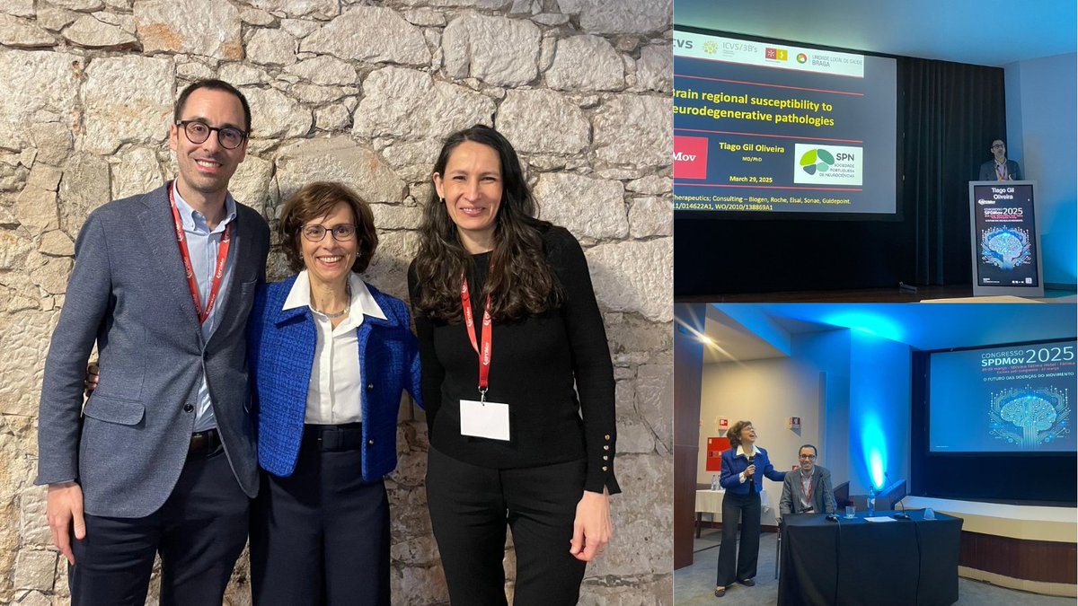 Tiago Gil Oliveira (@tgo_lab) on Twitter photo It was great to organize and present our work on MRI signatures of neurodegenerative co-pathologies in the joint <a href="/SpdMov/">SPDMov</a> & <a href="/SPNeurociencias/">Sociedade Portuguesa de Neurociências (SPN)</a> symposium, in Fátima 🇵🇹 and to interact with movement disorder specialists.
Big thanks to Cristina Costa & Sofia Reimão for being a speaker It was great to organize and present our work on MRI signatures of neurodegenerative co-pathologies in the joint <a href="/SpdMov/">SPDMov</a> & <a href="/SPNeurociencias/">Sociedade Portuguesa de Neurociências (SPN)</a> symposium, in Fátima 🇵🇹 and to interact with movement disorder specialists.
Big thanks to Cristina Costa & Sofia Reimão for being a speaker