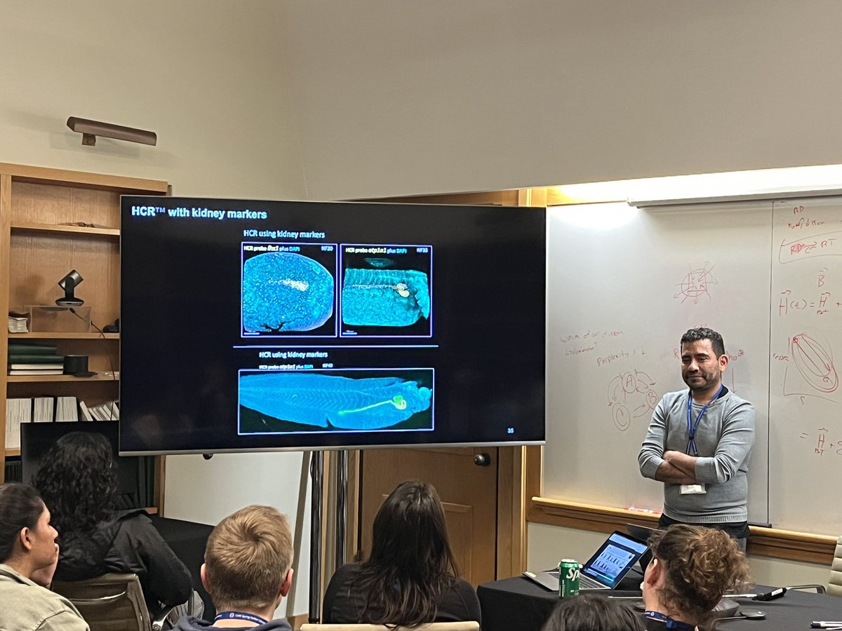 Adrian Romero <a href="/AdRoMora/">Adrián Romero Mora</a> presenting a workshop on in situ hybridization strategies at the <a href="/cshlxeno/">cshlxeno</a> course. <a href="/CSHL/">Cold Spring Harbor Laboratory</a> <a href="/WalentekLab/">Peter Walentek</a>