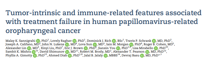 BasuLab1's tweet image. @JNCI_Now We defined the gene expression profiles distinguishing HPV+ OPSCCs that are prone to recur after TORS-based therapy. These the tumor-intrinsic and immune-related traits were tightly interrelated and generalizeable to nonsurgical cases as well.  academic.oup.com/jnci/advance-a…