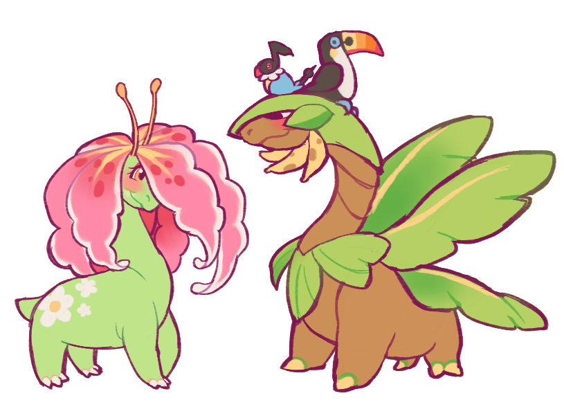 asimot2000's tweet photo. i made some pokemon ocs today, their names are shady and canopy https://t.co/kUsc4GzzUS
