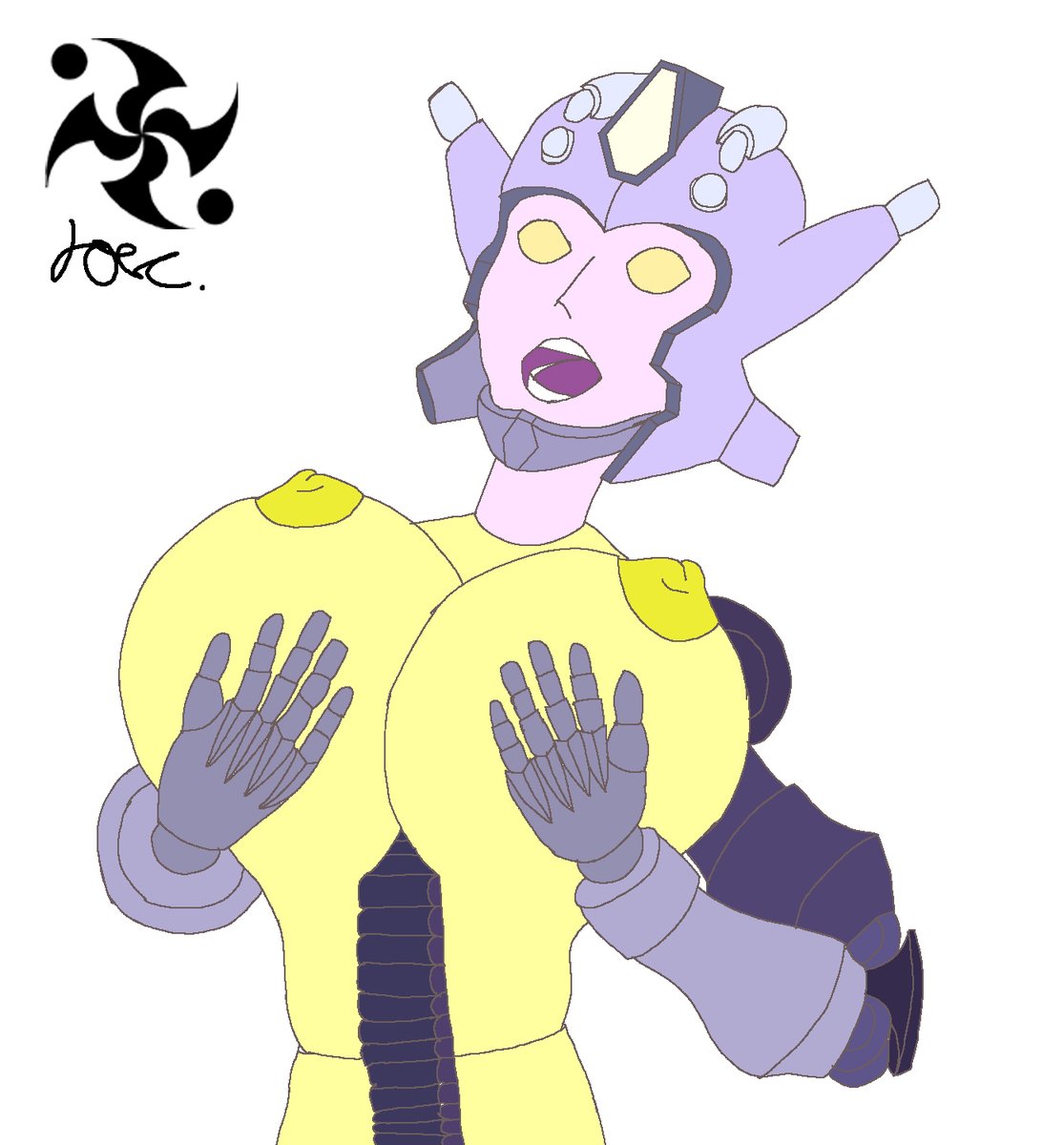 This is a sexy fan art I made for a Discord friend last year. But forgot to post it. Because I wanted to do more work with the coloring and lighting.
 The female Cybertronian. Thunderblast, showing off her two enlarged breasts that are also extra fuel tanks.
Enjoy.