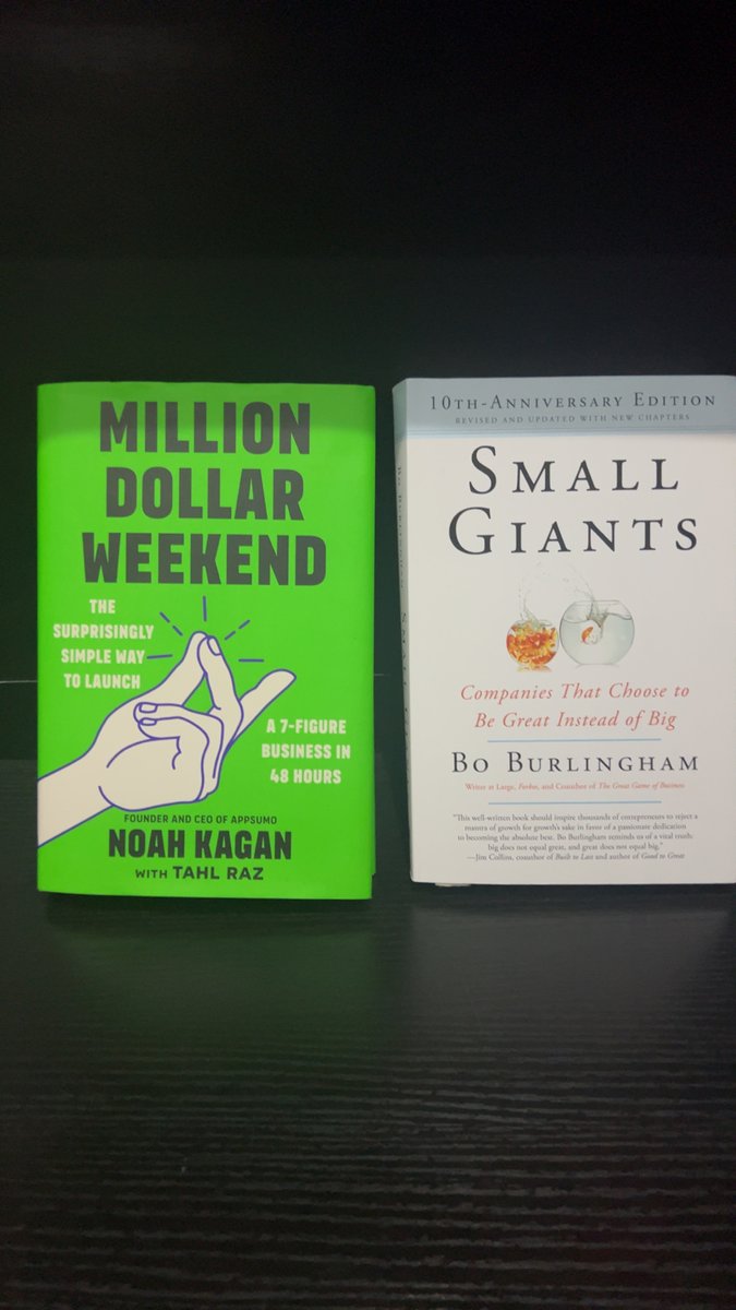 Dominus_Kelvin's tweet photo. I just finished reading Million Dollar Weekend by @noahkagan

My next book is Small Giants by @BoBurlingham https://t.co/s5L94G40eP