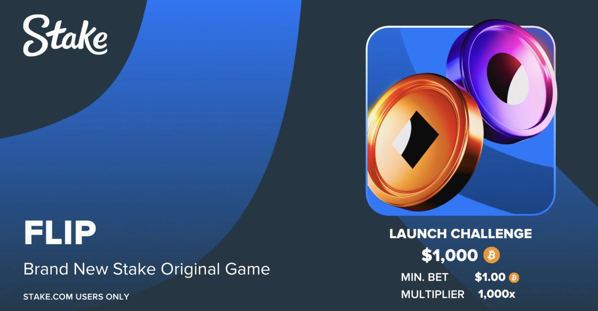 ¿Cara o Sello?  🪙

¡Nuestro nuevo Juego Original de Stake se está convirtiendo en uno de los favoritos!

Visita la pestaña "Desafíos" en la web para probar suerte en el primer desafío de Flip. 🍀