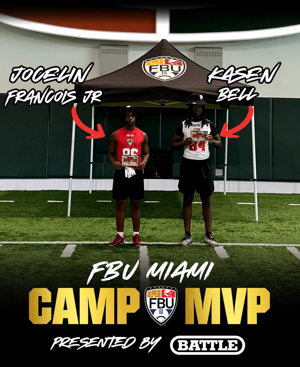 Football University (@fbucamp) on Twitter photo MVP STATUS ✅
Congratulations to Jocelin Francois Jr and Kasen Bell on being named the Middle School Battle Sports Camp MVP at FBU Miami 📷👏
#PathToNaples #ParadiseCoast #FBU #ElevateYourGame
footballuniversity.org
<a href="/Battle/">Battle Sports</a> MVP STATUS ✅
Congratulations to Jocelin Francois Jr and Kasen Bell on being named the Middle School Battle Sports Camp MVP at FBU Miami 📷👏
#PathToNaples #ParadiseCoast #FBU #ElevateYourGame
footballuniversity.org
<a href="/Battle/">Battle Sports</a>