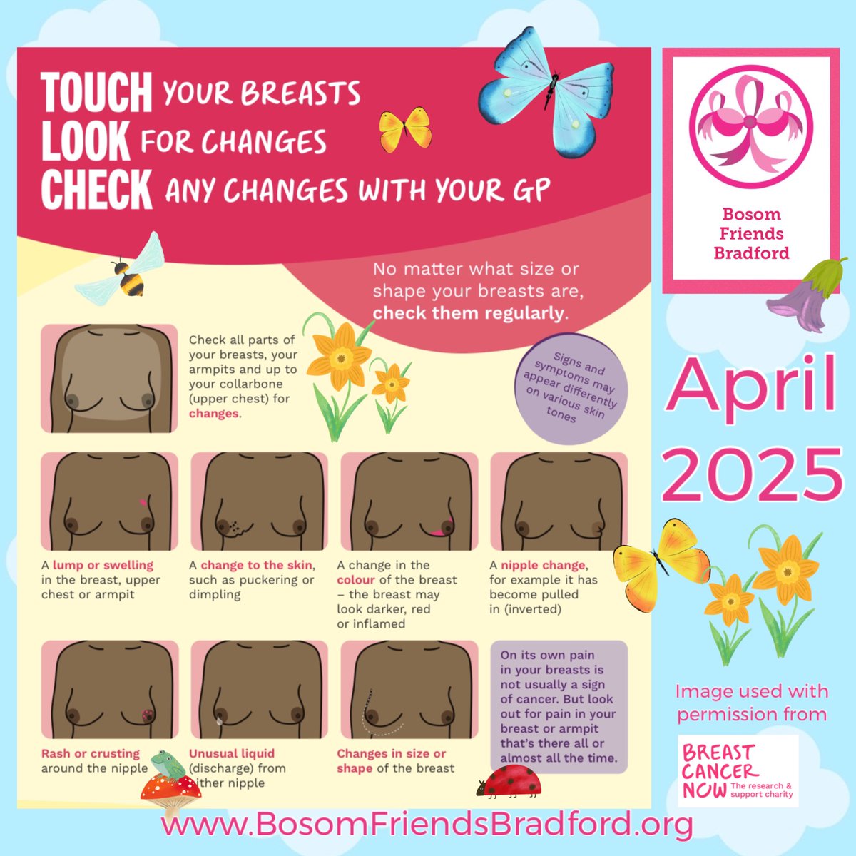 Pinch Punch, 1st of the month.
Time for your monthly #Breast check!
Whatever your age, size or shape it's important to get to know your 'normal' &amp; be #BreastAware
It's never too early to start checking your breasts
#BTHFT #BreastCancerAwareness #BreastCancer #BreastCheck