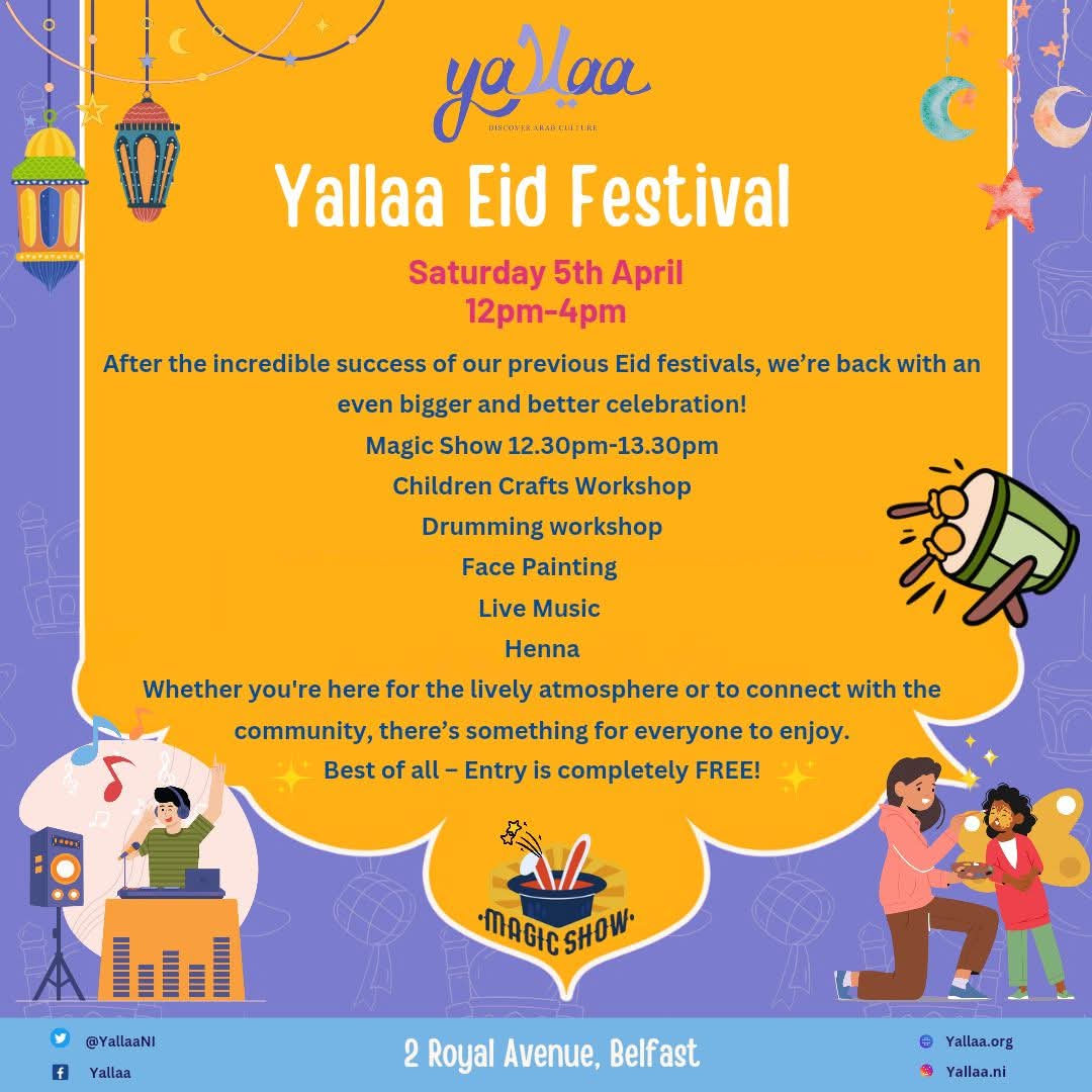 Eid Festival 2025
Saturday 5th April from 12pm to 4pm
FREE entry