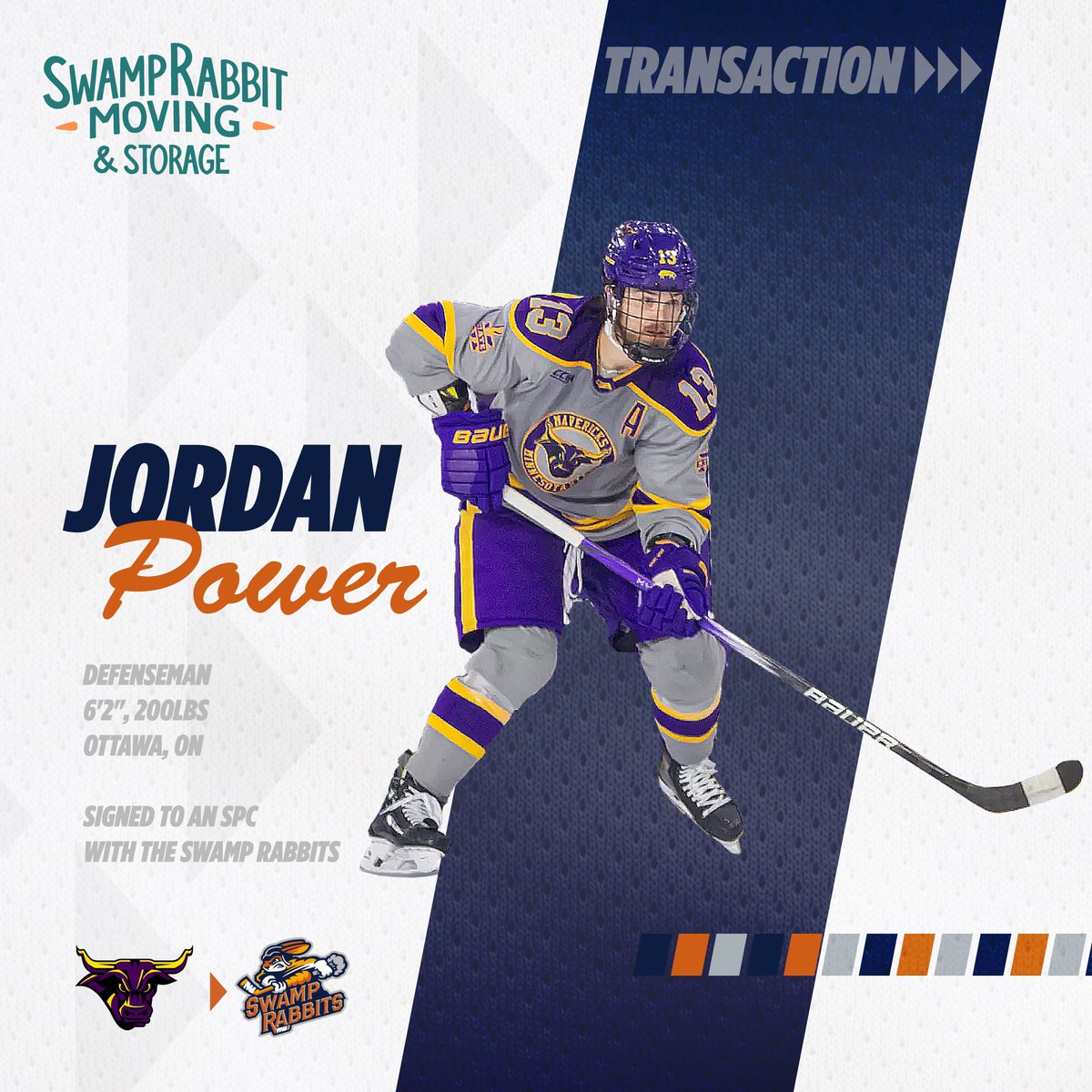 Sunday Funday? More like Swamp Rabbit Moving Transaction Sunday!

Welcome Jordan Power to the Swamp Rabbits! He begins his pro career following his final NCAA season with Minnesota State-Mankato, finishing with an NCAA Tournament appearance!

swamprabbits.com/news/2025/03/s…