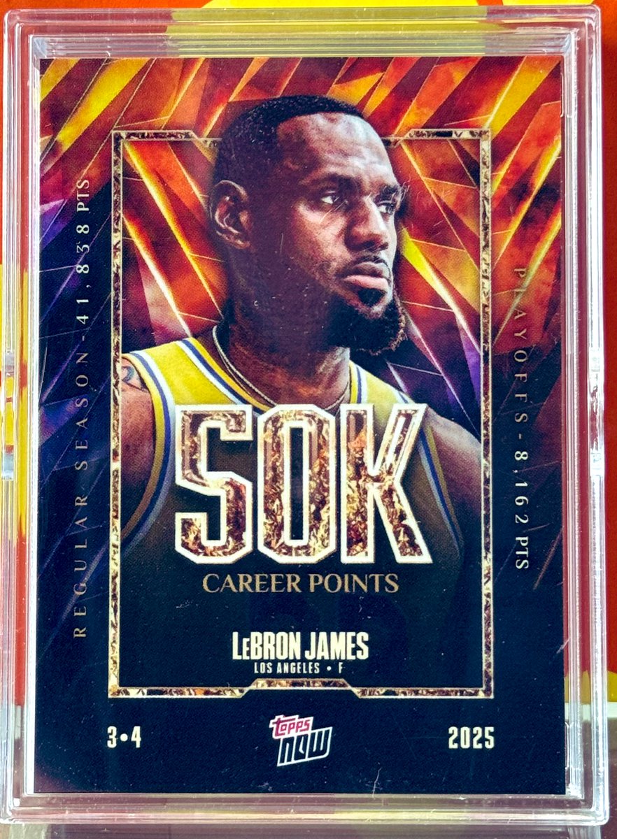 Historic LeBron giveaway 

𝗥𝗘𝗧𝗪𝗘𝗘𝗧 &amp; follow to 𝗪𝗜𝗡 a limited-edition Topps Now card celebrating 𝗟𝗲𝗕𝗿𝗼𝗻 𝗝𝗮𝗺𝗲𝘀 𝟰𝟬,𝟬𝟬𝟬 or 𝟱𝟬,𝟬𝟬𝟬 𝗰𝗮𝗿𝗲𝗲𝗿 𝗽𝗼𝗶𝗻𝘁𝘀. 

𝟰 𝗪𝗜𝗡𝗡𝗘𝗥𝗦 picked Monday, March 31   𝟵:𝟬𝟬𝗽𝗺 ET