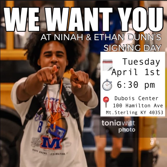 ✍🏾SIGNING DAY

🗓️ April 1st

⏱️ 6:30 pm

📍DuBois Community Center