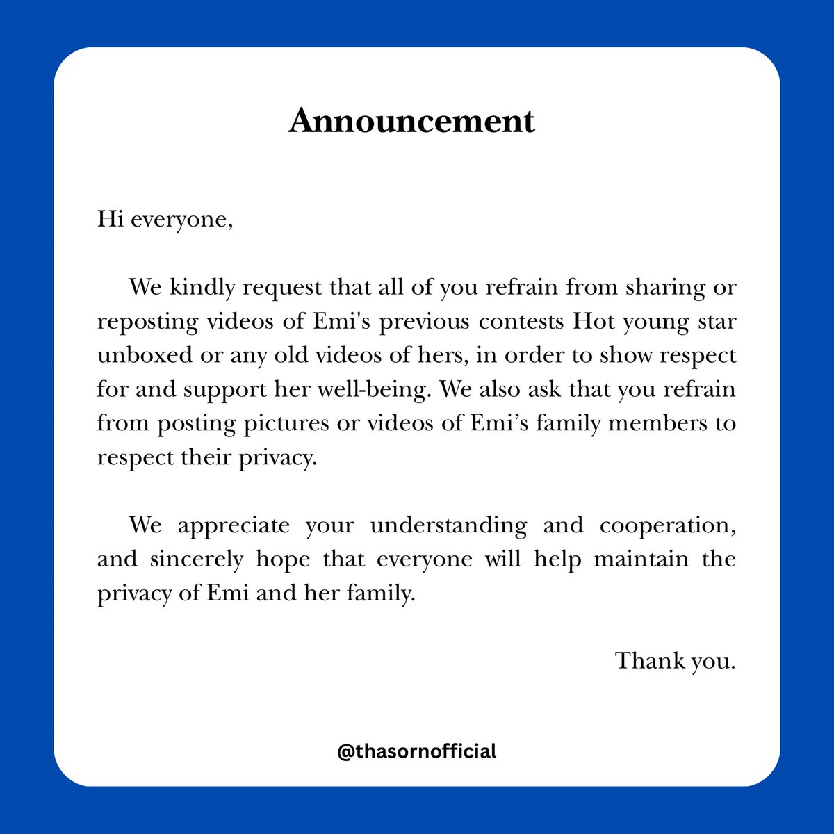 EMI THASORN OFFICIAL tweet media
