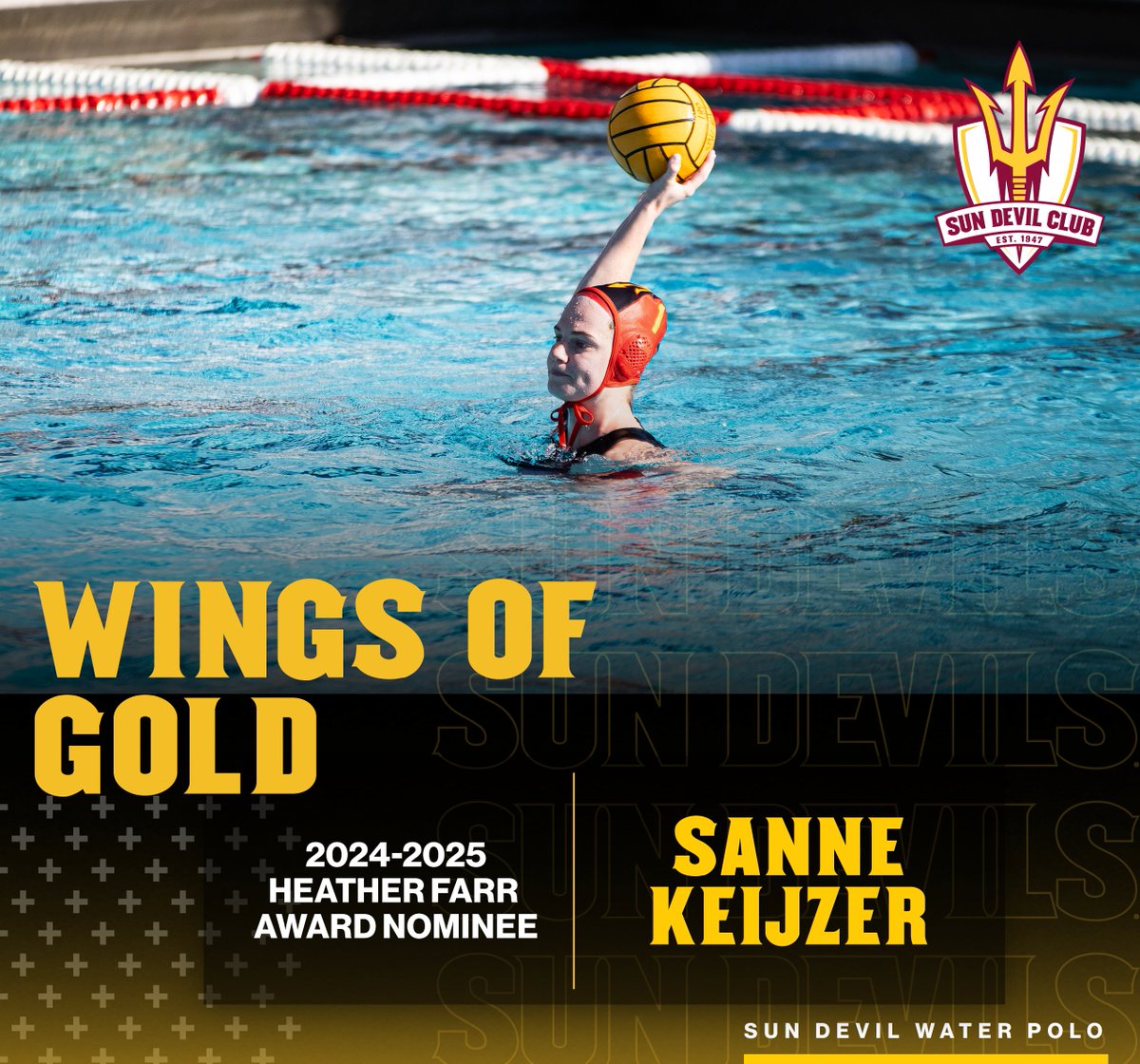 Sun Devil Club (@sundevilclub) on Twitter photo Sanne Keijzer is <a href="/SunDevilWP/">Sun Devil Water Polo</a>'s nominee for the Heather Farr Award! Way to go, Sanne! ✨🔱
Join us tomorrow night at the Wings of Gold Reception as we honor all the nominees and announce the winner! 👀
#ActivateTheValley Sanne Keijzer is <a href="/SunDevilWP/">Sun Devil Water Polo</a>'s nominee for the Heather Farr Award! Way to go, Sanne! ✨🔱
Join us tomorrow night at the Wings of Gold Reception as we honor all the nominees and announce the winner! 👀
#ActivateTheValley
