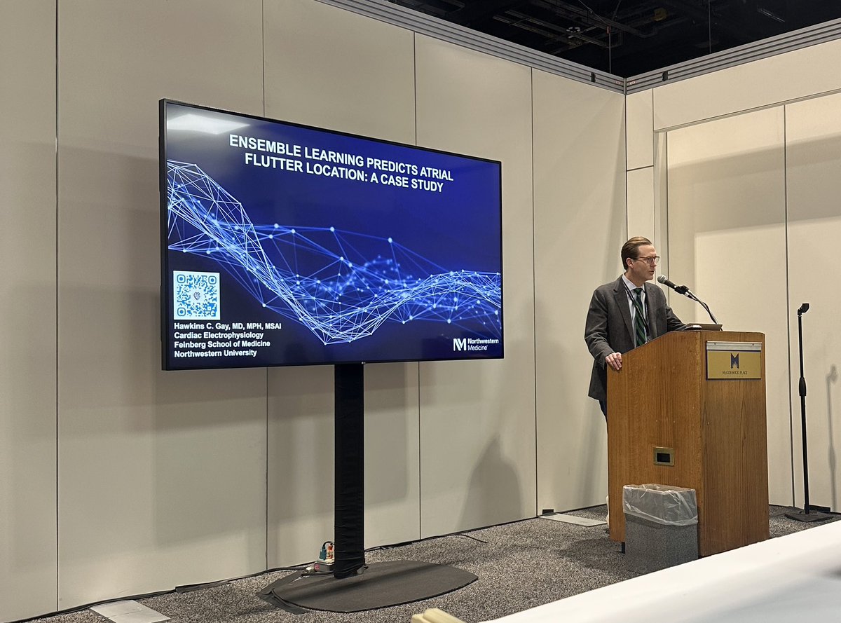 NM Cardiovascular (@nmcardiovasc) on Twitter photo In a specialty session in the learning lab at #ACC25, Hawkins C. Gay, MD, MPH, MSAI (<a href="/hcg_md/">Hawkins Gay, MD, MPH</a>), presents, “Ensemble Learning Predicts Atrial Flutter Location: A Case Study.” In a specialty session in the learning lab at #ACC25, Hawkins C. Gay, MD, MPH, MSAI (<a href="/hcg_md/">Hawkins Gay, MD, MPH</a>), presents, “Ensemble Learning Predicts Atrial Flutter Location: A Case Study.”