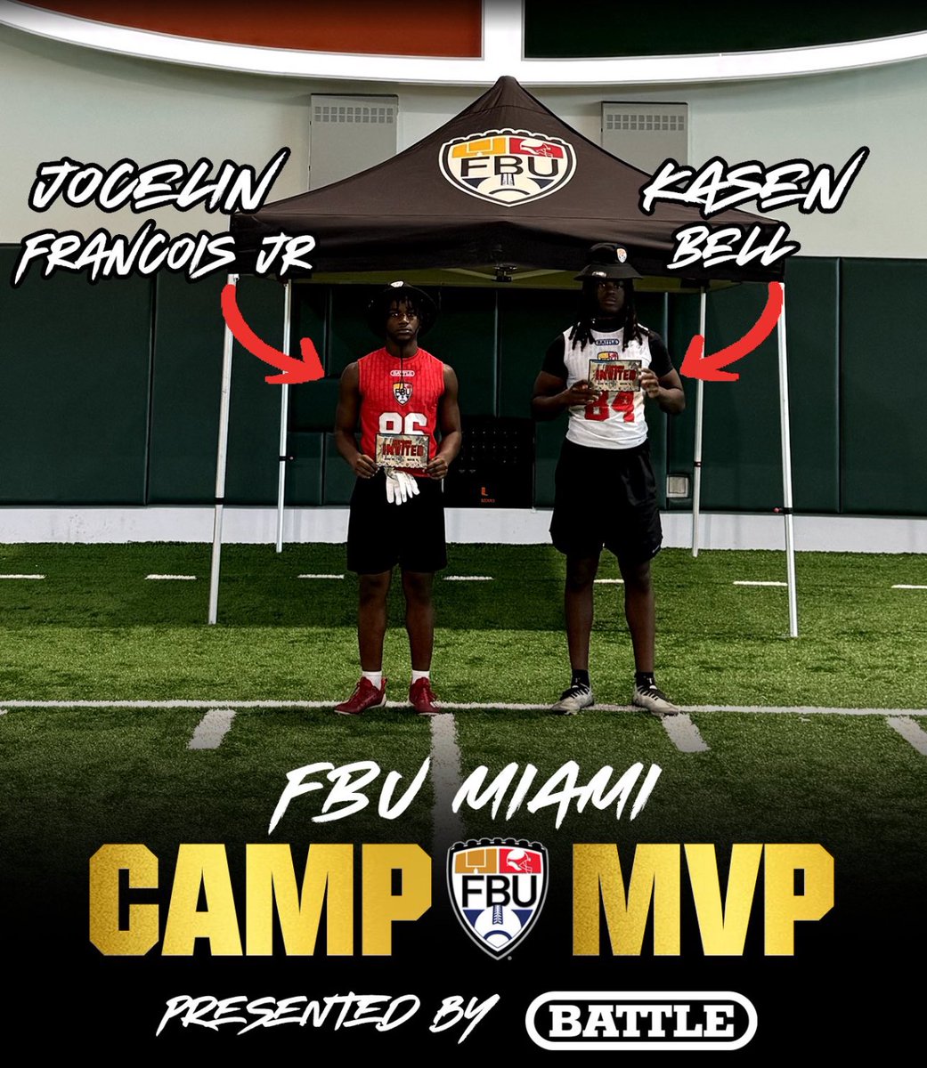 Karsen Bell (@karsenbell_2029) on Twitter photo Beyond blessed to be named the defensive MVP of today’s FBU Miami camp #classof2029 <a href="/ErikRichardsUSA/">Erik Richards</a> <a href="/stevequinnFBU/">steve quinn</a> <a href="/FBUcamp/">Football University</a> <a href="/ChadSimmons_/">ChadSimmons</a> <a href="/NP_Florida/">Chad Jamison</a> <a href="/Coachcliff904/">Cliff Hill</a> <a href="/JohnGarcia_Jr/">John Garcia, Jr.</a> <a href="/NorthFreshCane/">North Fresh RNG</a> <a href="/CalebSisk_/">Caleb Sisk</a> <a href="/RivalsLandyn/">Landyn Rosow</a> Beyond blessed to be named the defensive MVP of today’s FBU Miami camp #classof2029 <a href="/ErikRichardsUSA/">Erik Richards</a> <a href="/stevequinnFBU/">steve quinn</a> <a href="/FBUcamp/">Football University</a> <a href="/ChadSimmons_/">ChadSimmons</a> <a href="/NP_Florida/">Chad Jamison</a> <a href="/Coachcliff904/">Cliff Hill</a> <a href="/JohnGarcia_Jr/">John Garcia, Jr.</a> <a href="/NorthFreshCane/">North Fresh RNG</a> <a href="/CalebSisk_/">Caleb Sisk</a> <a href="/RivalsLandyn/">Landyn Rosow</a>